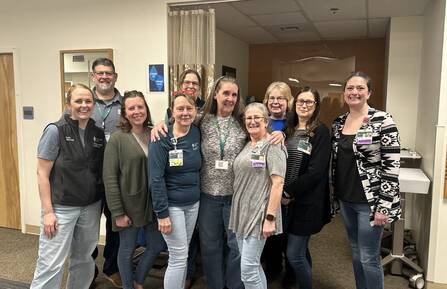 Mt. Ascutney Hospital and Health Center (MAHHC) recognized Madeline Glennon (center) as Employee of the Month.