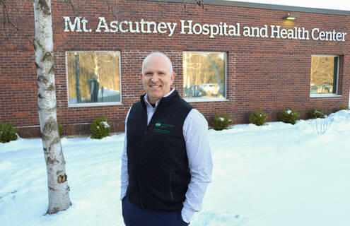 Matt Foster, CEO, standing outside Mt. Ascutney Hospital.