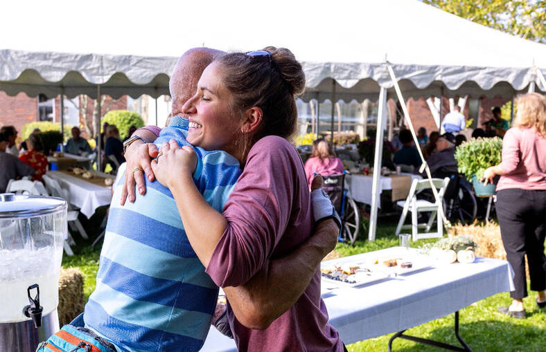 Mt. Ascutney Hospital and Health Center former patient and occupational therapist reconnect during Mt. Ascutney Hospital and Health Center’s 32nd annual Rehabilitation Reunion.